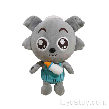 Grazioso bambino peluche piccolo grigio grigio